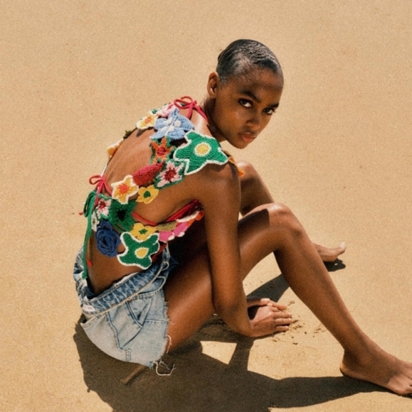 ZARA Colorful Crocheted Floral Open Knit Statement Top In XS/S NWT, RARE… - Picture 5 of 16